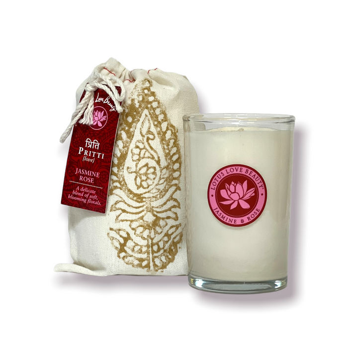{Pritti} Jasmine & Rose Block Print Candle