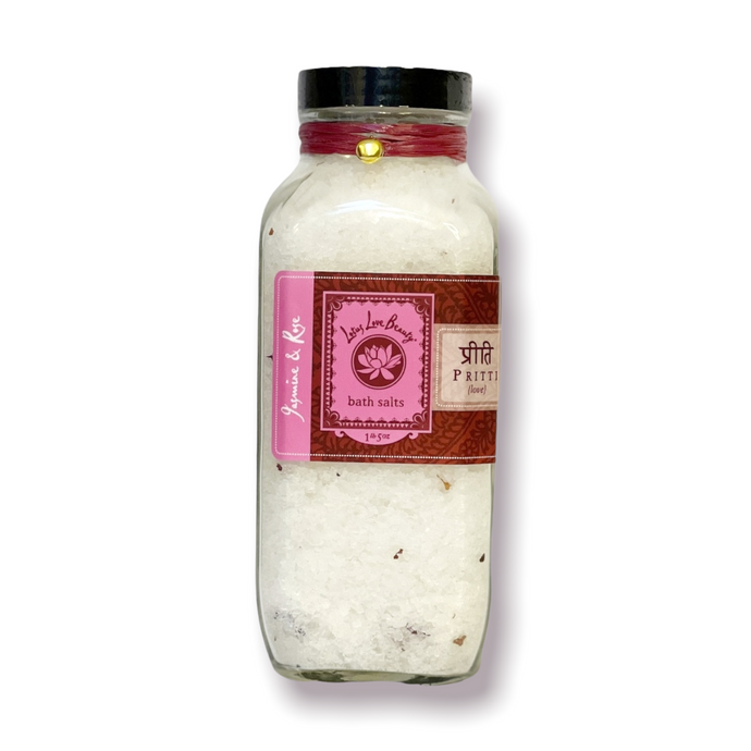 {Pritti} Jasmine & Rose Bath Salts:Glass Bottle